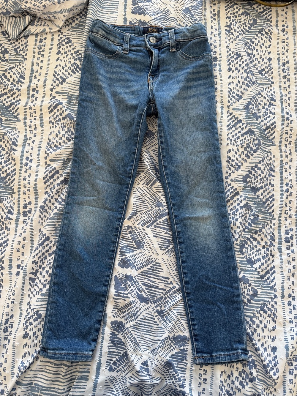 Polo by Ralph Lauren Girls Faded Blue Skinny Jeans